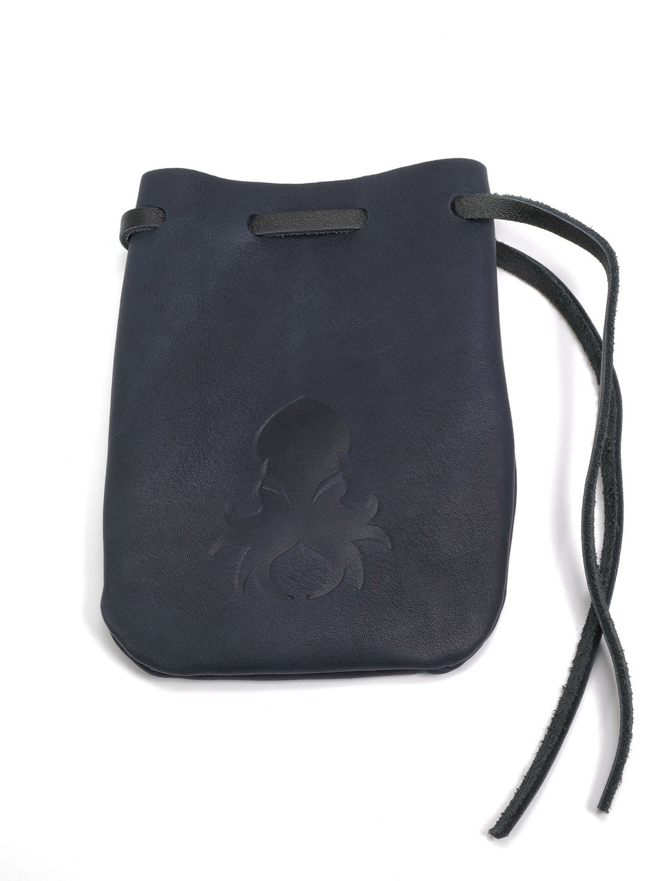 Medium Leather Dice Bag in Midnight Navy